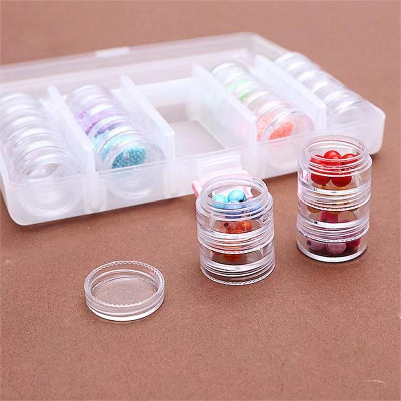 Convenient Screw Lid Box Clear Plastic Storage Container Jewelry Storage Box Powder Storage Box for Beads and Small Item