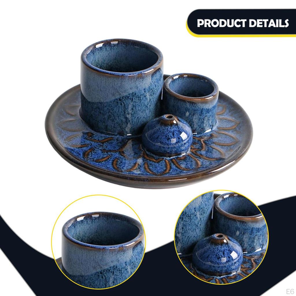 Incense Burner Candles Holder Accents Home Furnace Desk Gift Sage for 3mm Sticks