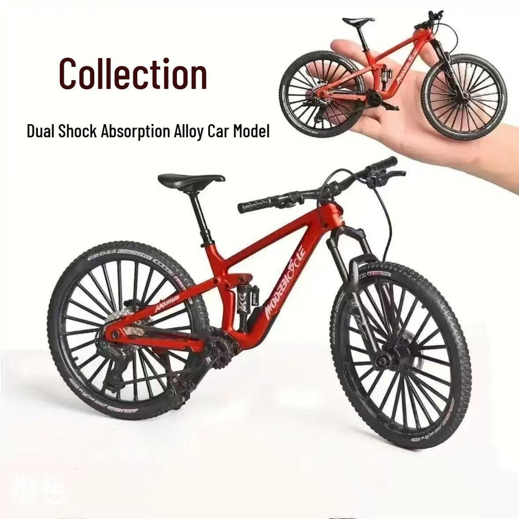Cross Alloy Bicycle Model - Double Shock Mountain Bike Toy with Variable Speed & Front/Rear Absorbers - Ornament Gift