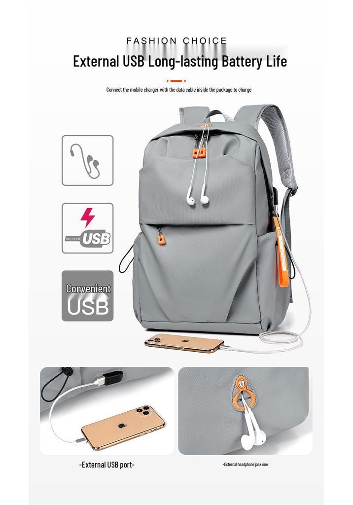 Men's Large Capacity Waterproof Laptop Backpack for Business Travel and Students