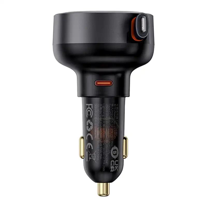 Ładowarka Samochodowa Baseus Enjoyment Pro Z Kablem Lightning + Usb-C, 55W (Czarny)