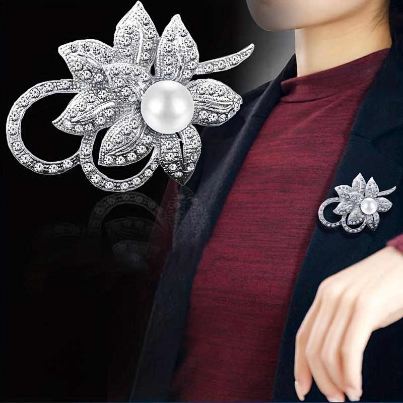 Luxury Fashion Elegant Faux Pearl Flower Brooches Pins For WomenGirls Gorgeous Decor Wedding Banquet Garment Ornament Gifts
