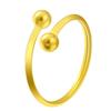 Vintage Beautiful Copper Gold Plated Bead Ring For Women Adjustable Fashion Piece Statement