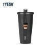 Tyeso 600ML Stainless Steel Coffee Cup With Straw Gradient Color Insulated Water Bottle Car Thermos Mug Cold Drink Vacuum Cup with Coffee Sticker