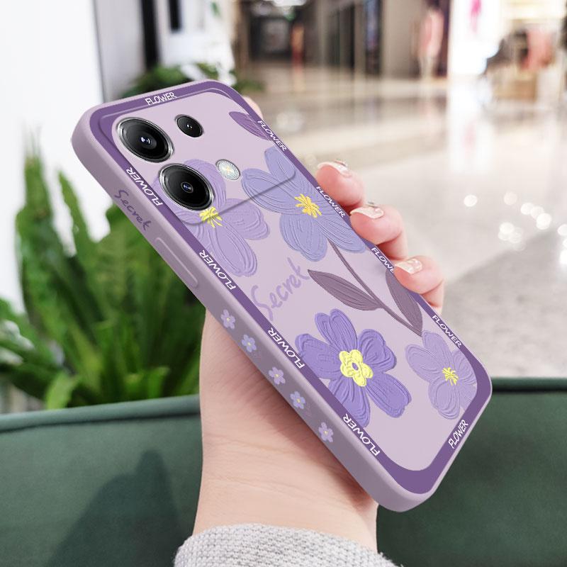 

Purple Flower Phone Case For Xiaomi Poco F8 F7 X7 X6 M5 M5S F5 X5 F4 X4 M4 F3 M3 X3 F2 Pro X2 4G 5G GT NFC Silicone Cover Poco F8 Pro