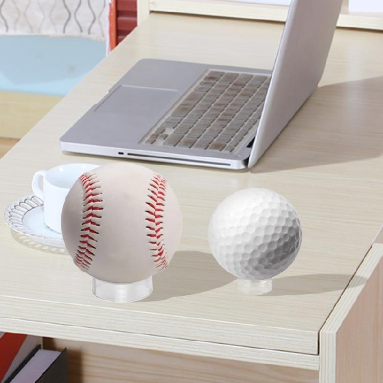 10Pcs Clear Small Round Baseball Rings Stands Plastic Round Display Stand Sphere Storage Holder for Golfball, Baseball