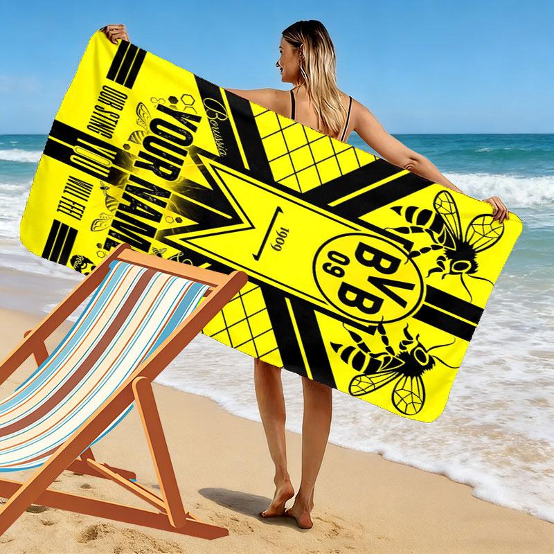 Custom Bvb Print Beach Towel, Large Soft Quick Dry Towel for Beach Camping Swimming