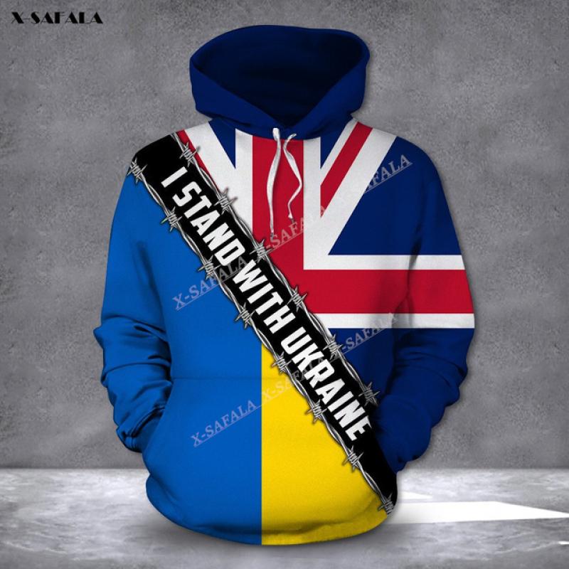 

ПРАПОР КАРТИ УКРАЇНИ Половина Фінляндії 3D-принт Чоловіча толстовка Пуловер Чоловічий світшот Трикотаж з капюшоном Спортивні костюми Верхній одяг Весна-осінь Пальто 4XL