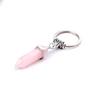 Hexagon Natural Crystal Column Original Stone Keychain Přívěsek