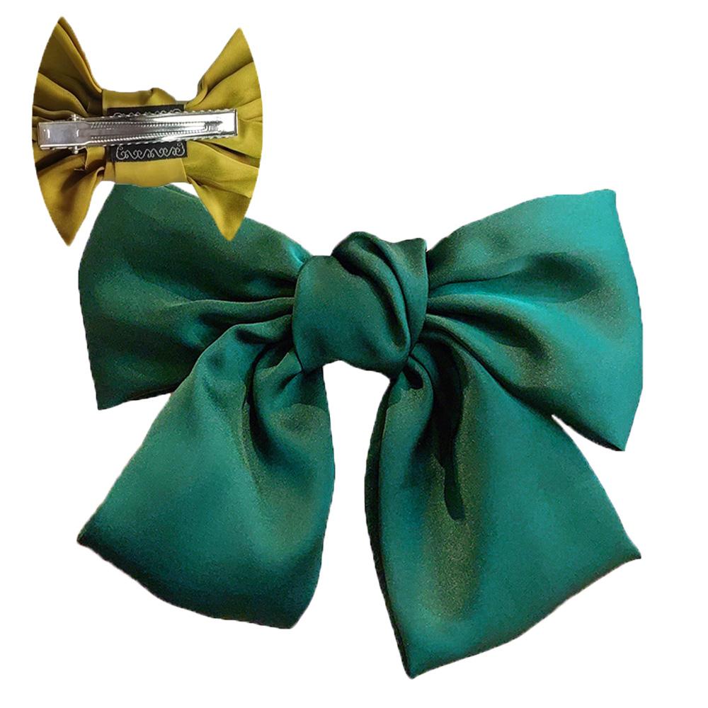Big Hair Bow Ties Hair Clips Satin Two Layer Butterfly Bow For Women Accessories Barrettes for School Christmas Gift