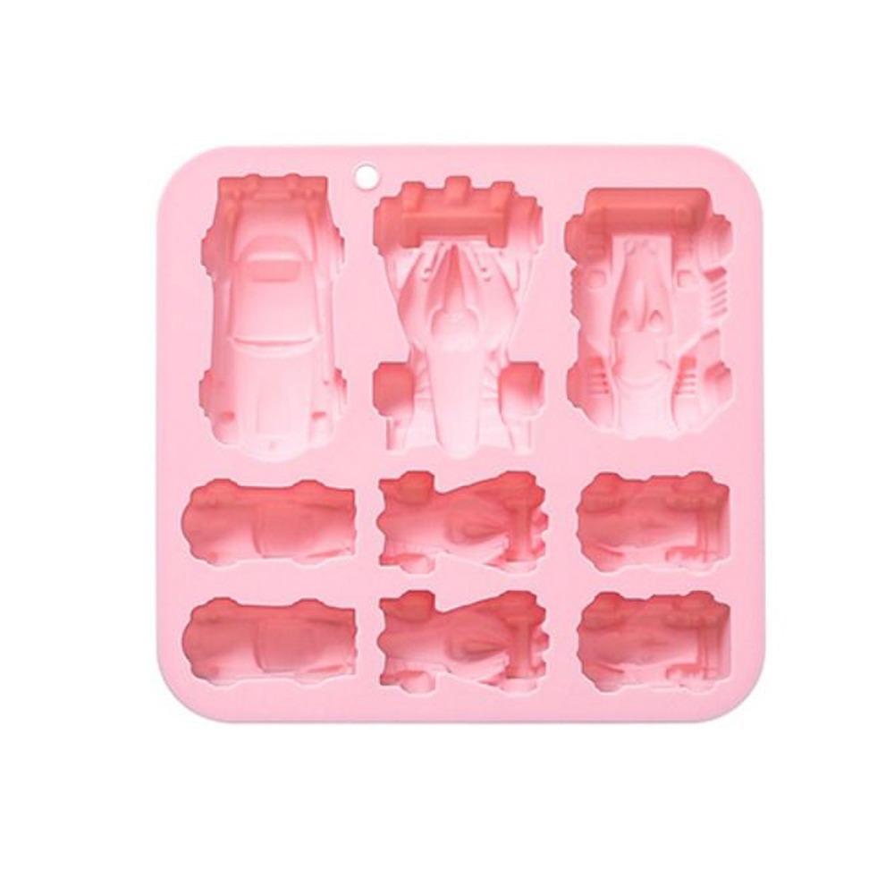 Non-Stick Racing Car Shape Cake Pan Silicone Racing Car Shape Baking Molds  for Gummy Making розовый