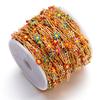 1Meter Copper Chain Enamel Daisy Flower Beaded Charm Paper Clip Chains for DIY Handmade Jewelry Making Necklace Bracelet
