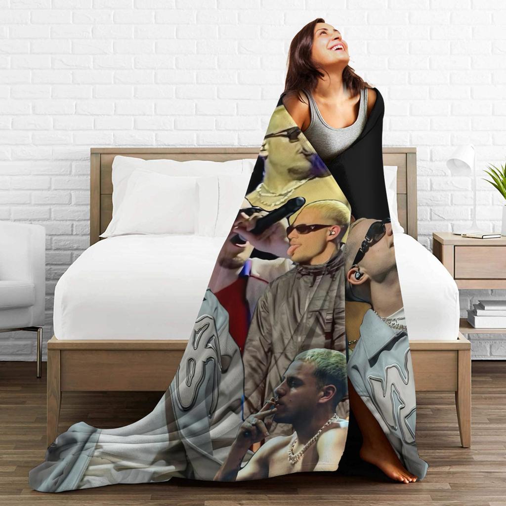 PLK French Rapper Photo Soft Blankets Travel Office Plush Bedding Throws Fluffy Couch Chair Flannel Bedspread Sofa Bed Cover