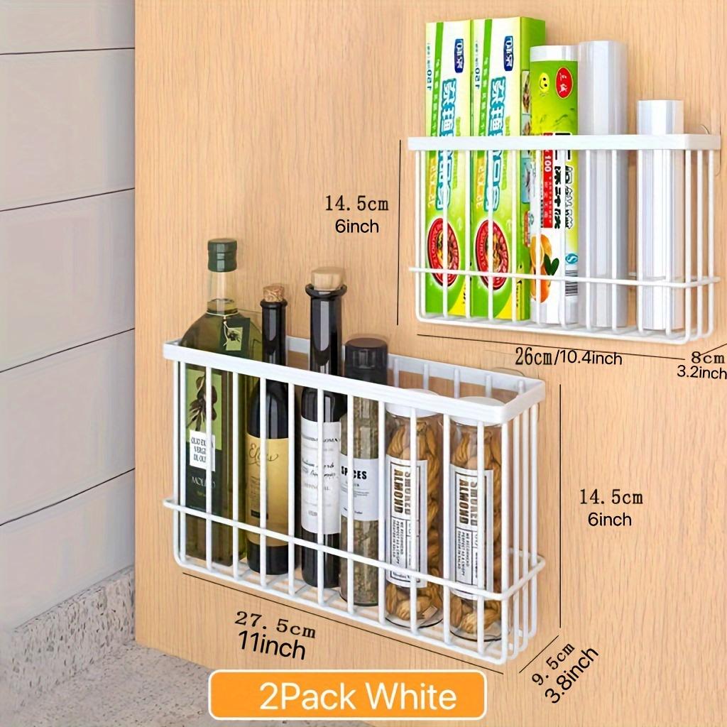2pcs Storage Rack for Refrigerator Side Shelf, Wall Mounted Storage Basket, Home Organization and Storage