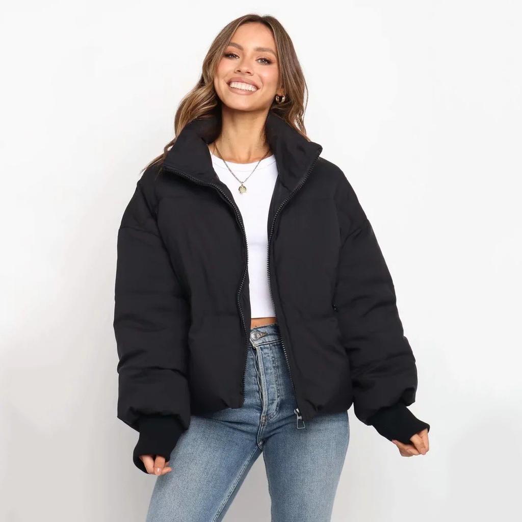 Winter Neue verdickte Daunen-Baumwolljacke Lässige lose Baumwollmanteljacke