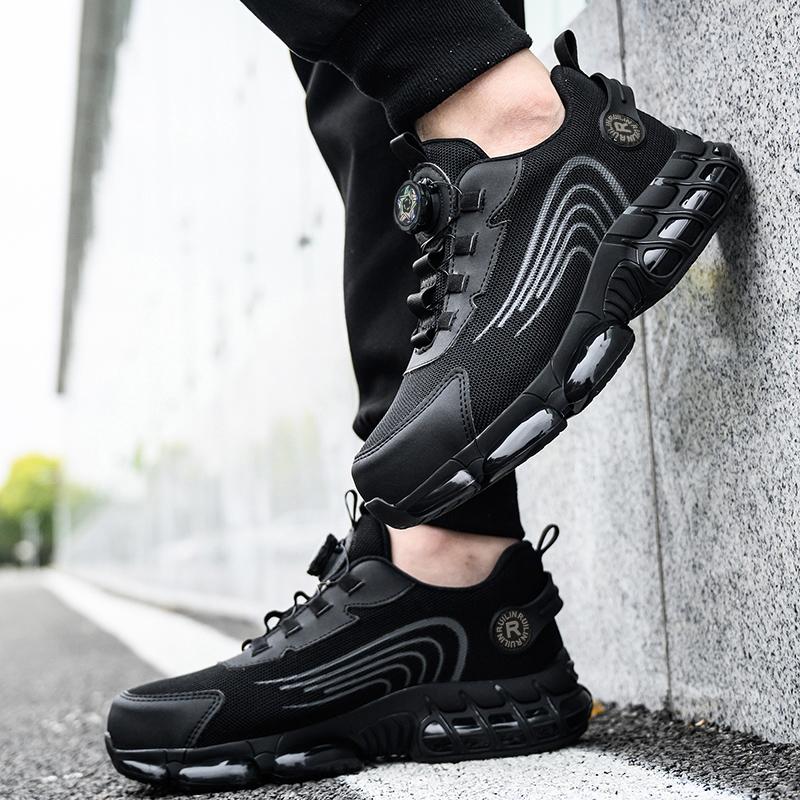 Steel Toe Protection Safety Shoes Men Rotating Button Work Safety Shoes for Men Anti-smash Anti Puncture Work Shoes Sneakers