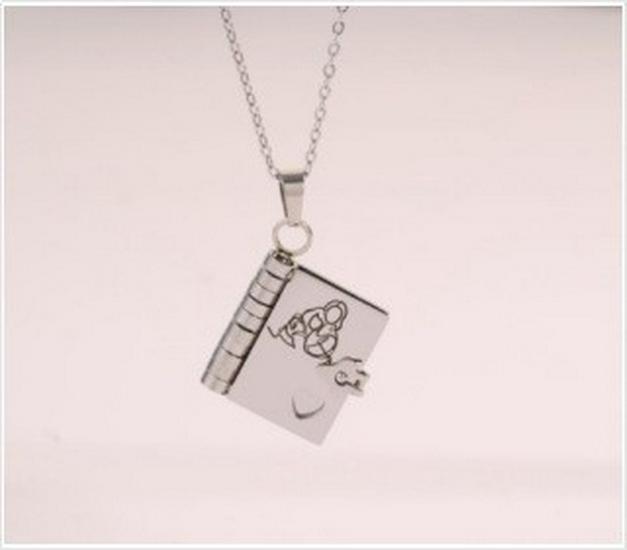 Engraved Titanium Steel Necklace - Fade-Resistant, Emotional Book Pendant, Women's Clavicle Chain Jewelry 