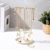Stylish Sturdy Metal Jewelry Display Tower for Necklace and Bracelet Stand with Earring Holders Hanging Ornament
