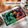 American Football Theme Soft Crystal Velvet Rug Custom Name & Text Print Non Slip Floor Rug for Bedroom Living Room