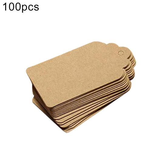 100 pezzi 5x3 cm carta kraft etichetta appesa etichetta imballaggio fai da te matrimonio festa regalo decorazione