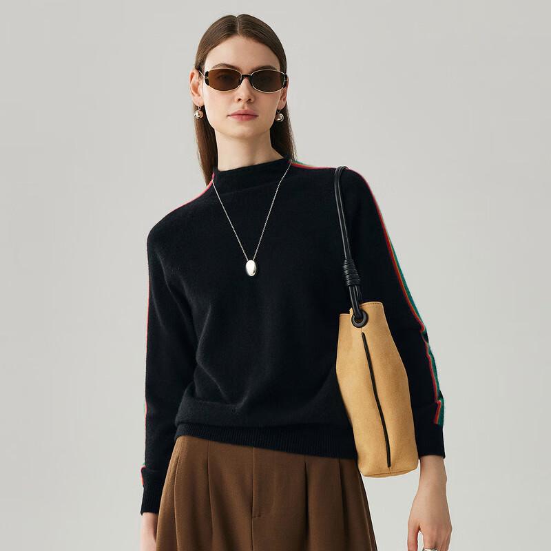 Zhaojun Women's 100% Cashmere Rainbow Stripe Pullover