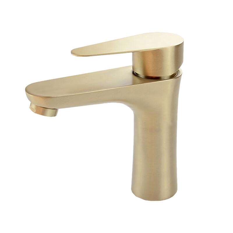 VEMUSE Brushed Gold Single Hole Bathroom Faucet