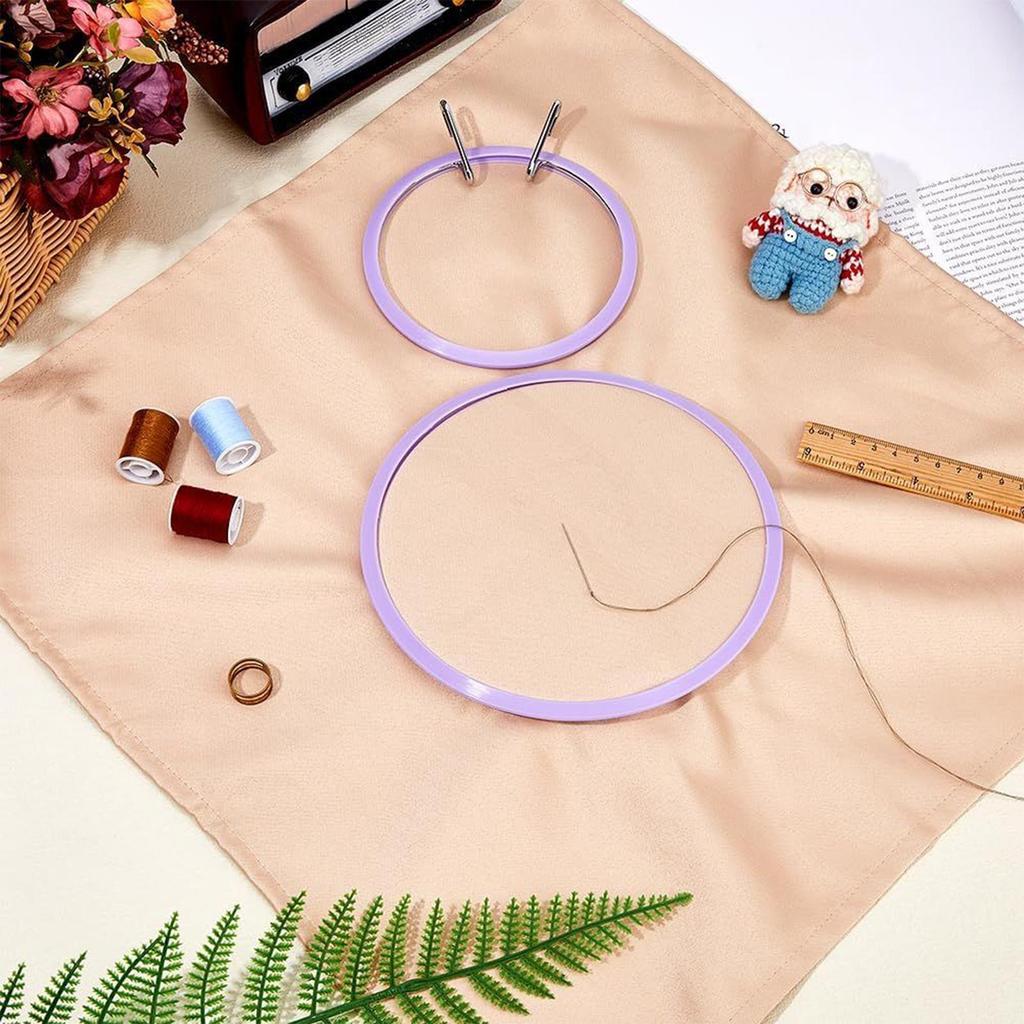 Embroidery Frame Darning Hoop Embroidery Tension Shed 2 Pieces Adjustable Sewing Art Craft Accessories For Creative Projects