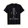 Humorous Stumped Stick Figure Graphic Tee - Comfortable And Breathable Material,Long-Lasting Print, Washable Casual Humor Wear