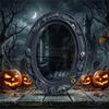 Luce Specchio Decorazione Halloween Illuminato Cornice Dettagliata Ornamento da Appendere per Ingresso Scaffali Parete Stile Sala Eventi