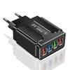 Colorful 4-Port USB 3A Mobile and Tablet Charger with US/EU Plugs