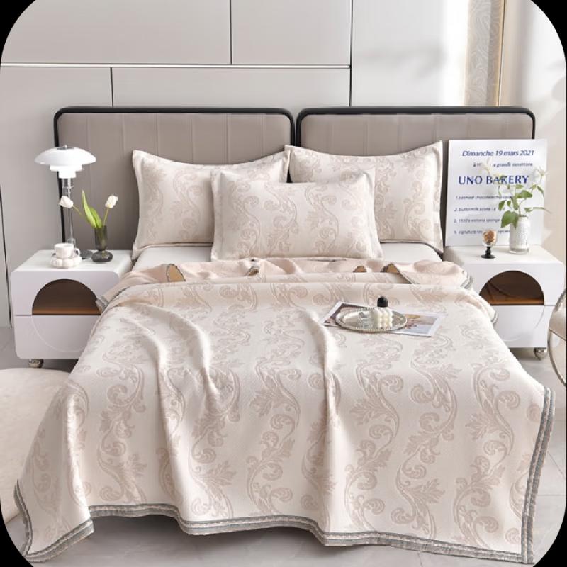 

Grace Jieliya Mugwort Knitted Jacquard Summer Quilt Set