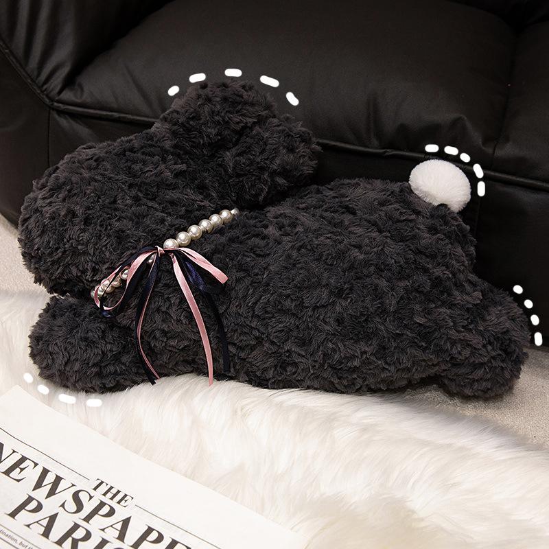 Cute Pearl Rabbit Pillow Plush Toy Rabbit Doll Girl Sleeping on Sofa Pillow Ornament Doll Gift