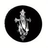 Praying Hands Cross Tire Cover Religious Graphic Waterproof Dustproof SUV Spare Wheel Protector