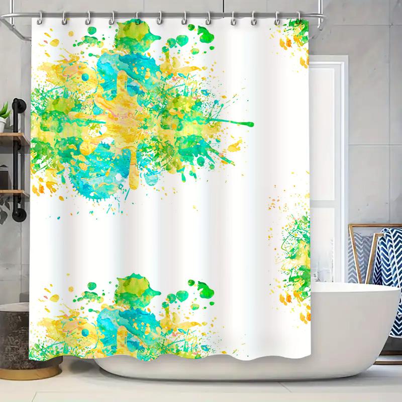 Vibrant Splash Shower Curtain Waterproof Washable for Bathroom Decorations Assorted Colors Available W90XH180cm