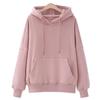 Women's Korean Style Solid Color Hoodie - Autumn, Loose Fit, Versatile, Simple, Plus Velvet