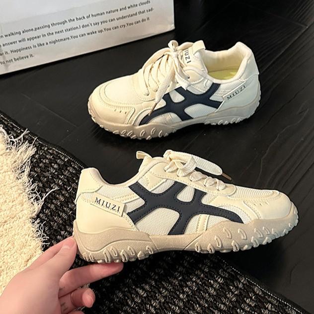 Fashion Retro Summer Color Matching Lace-up Comfortable Sports Moral Training Shoes Women's Autumn Lightweight and Versatile Forrest Gump Shoes Mesh