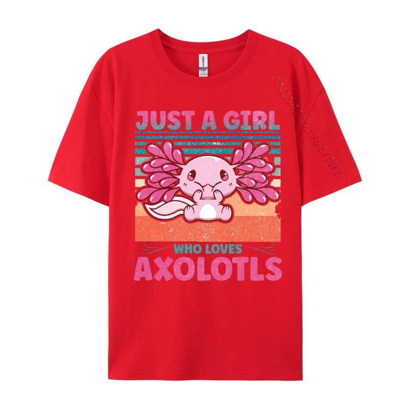 Loves Axolotls Tshirt Plain Autumn Cotton Male Tops Tees TShirt Kawaii Axolotls Tshirts Anime T Shirts