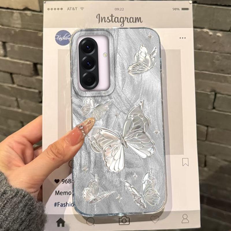 Luxury Butterfly Girls Case For Samsung Galaxy A56 A16 A26 A36 A06 A55 A35 A25 A15 A12 A32 A54 S24 S25 S22 S23 FE Fundas Cover