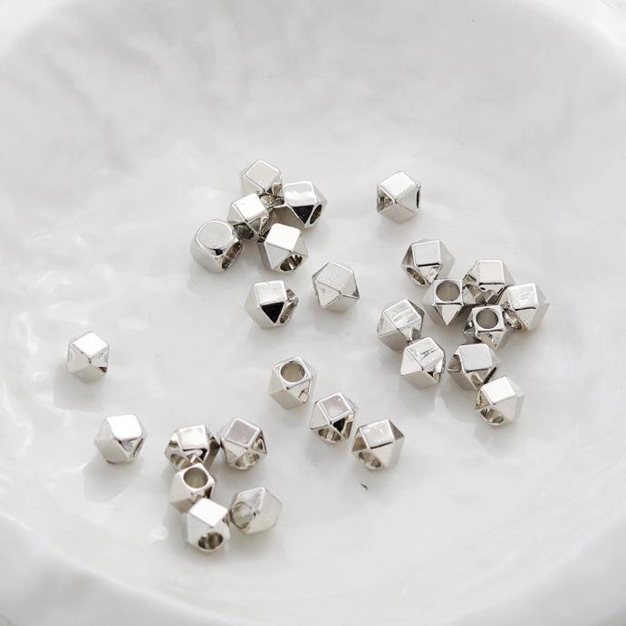 S925 Sterling Silver Multifaceted Spacer Beads for DIY Bracelets, Necklaces, and Accessories