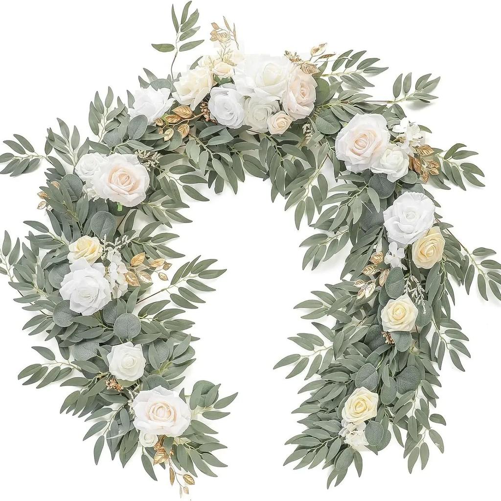 180CM Artificial Eucalyptus Willow Leaf Vine Wedding Wall Decoration Green Plant Dining Table Arrangement Eucalyptus Leaves