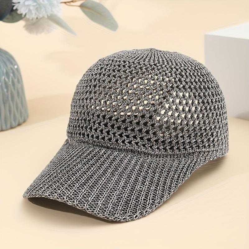 Breathable Mesh Baseball Cap Women S Spring And Summer Simple And Versatile Knitted Peaked Cap Outdoor Sports Baseball Caps