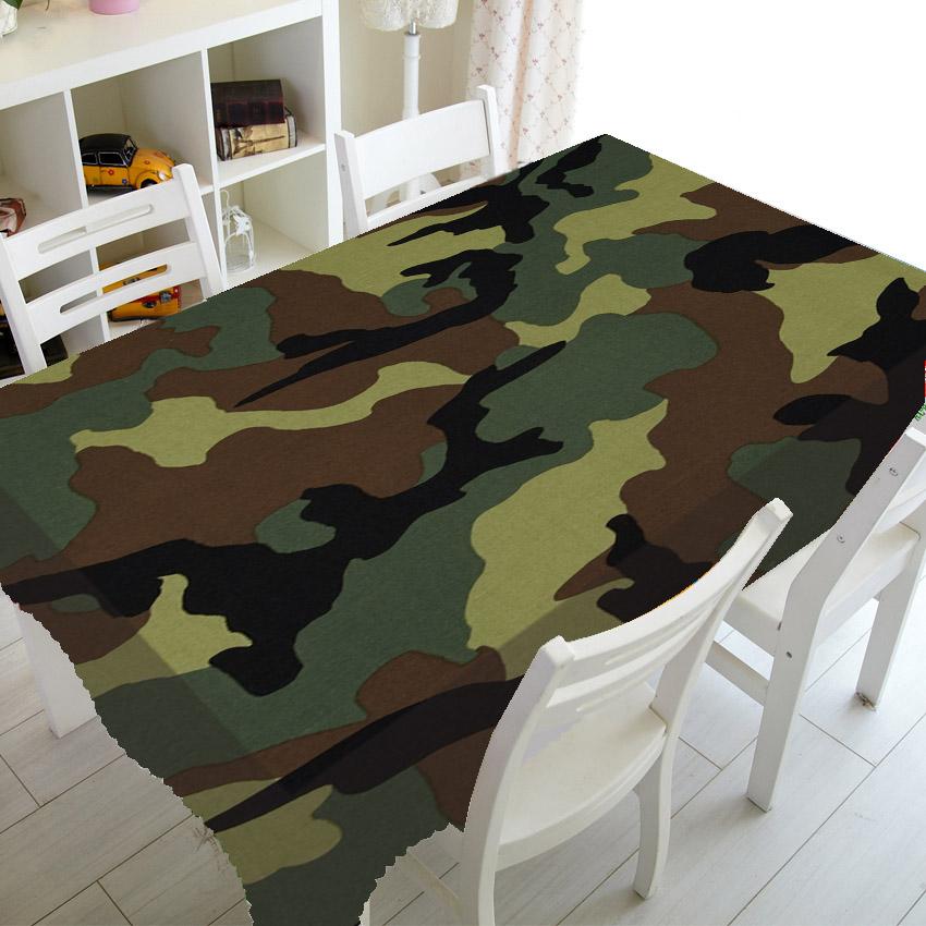 Green Camouflage Camo Pattern Table Cloth Cover Tablecloth for Party Home Decor Military Army Camo Tablecover Kitchen
