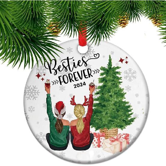 Besties Forever Ornaments - Best Friend Christmas Ornaments, Gifts for Friends Female, Friendship Gifts, Friendship Christmas Ornament 2024