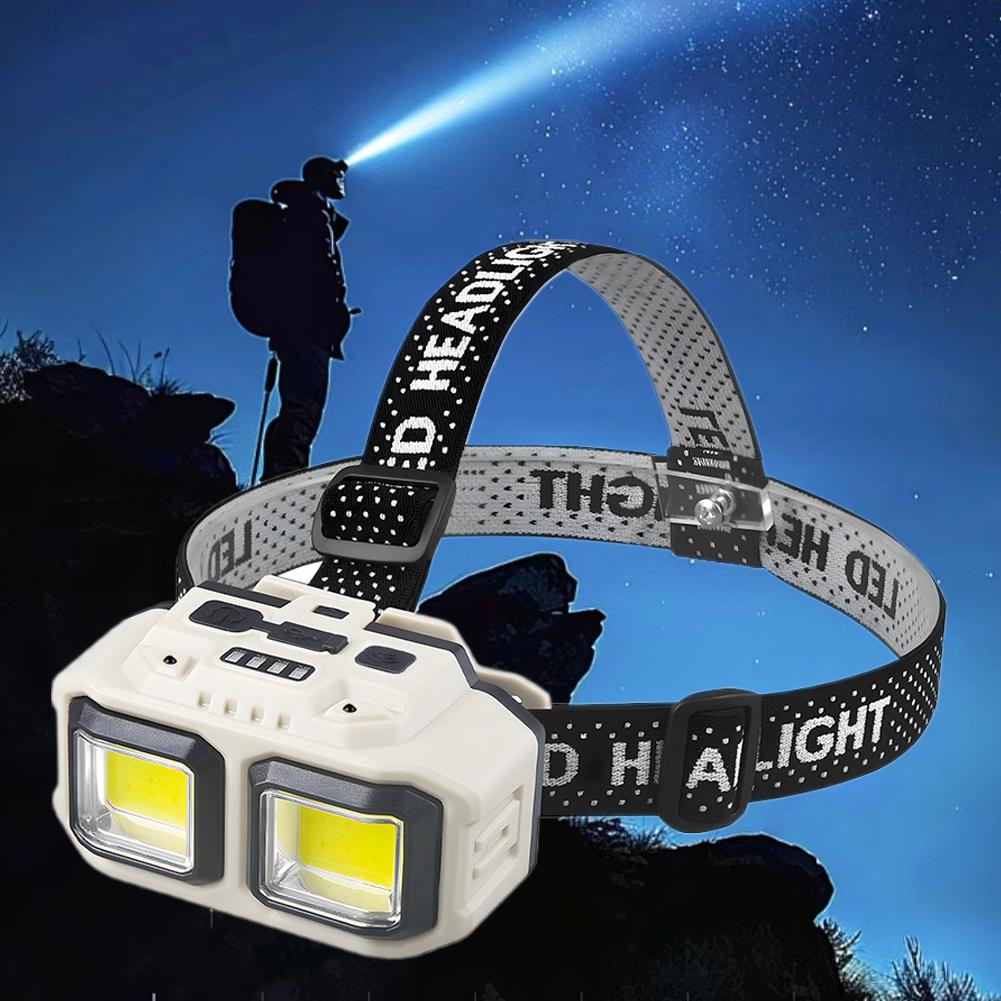 LED Induction Headlamp 4 Lighting Modes Type-C Charge Head Flashlight Outdoor Waterproof Camping Headlamp LED Sensor Headlamp