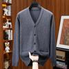 2025 Men's Lightweight V-neck Cardigan: Thick, Warm, Casual Autumn/Winter Knitwear.