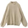 Damen Herbst- und Winterpullover Pullover Bluse Locker Halber Stehkragen Kordeln innen und außen Tragbar Unterziehshirt