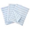 Mukotowel Gauze Border Face Senshu Made In Set of Ice Blue Double-Ply Towel, Towel, Thin, Japan, Quick-Drying, 3,