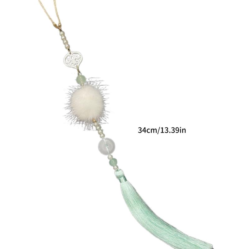 Vintage Chinese Hanfu Pendant Traditional Tassels Waist Pendant Imitation Jade Fashionable Jewelry for Celebrations