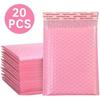 20pcs Colorful Polyethylene Bubble Mailers Self-sealing Padded Envelopes Gift Bags Pink Courier Punching Bags