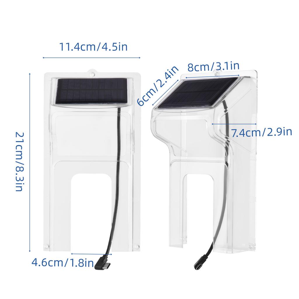 Kryt proti dešti na zvonek se solárním panelem Průhledný plastový chránič zvonku Štít Videotelefony